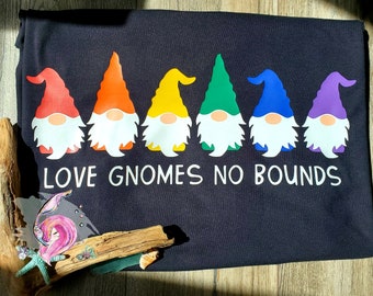 Love Gnomes No Bounds, Gay Pride Shirt, Love Is Love, Rainbow Pride Shirt, LGBTQ Shirt, Pride Shirt, Pride 2025, Made In Canada