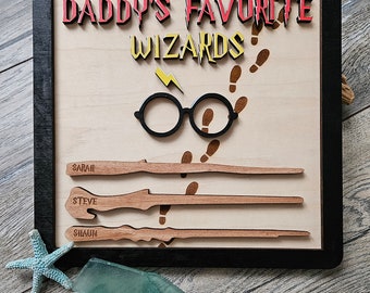 Daddy's Favorite Wizards, Father Sign, Wizard Sign, Father's Day Custom Sign, Fathers Day 2024, Gift For Dad, Personalized, Made in Canada