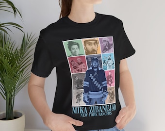 Koszulka unisex z krótkim rękawem i krótkim rękawem Mika Zibanejad NYR hokej na lodzie