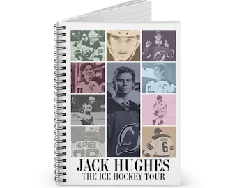 Jack hughes ice hockey tour Spiral Notebook - Ruled Line