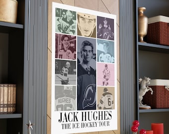 Jack hughes ice hockey tour Matte Vertical Posters