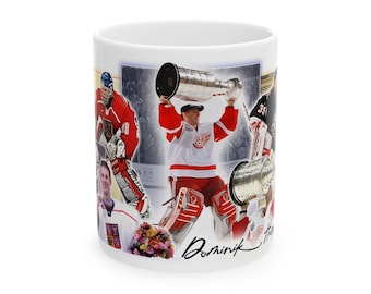 Taza de arte de 11 oz con el camino a la gloria de Dominik Hasek