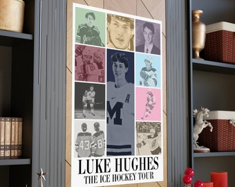 Luke Hughes ice hockey tour Matte Vertical Posters