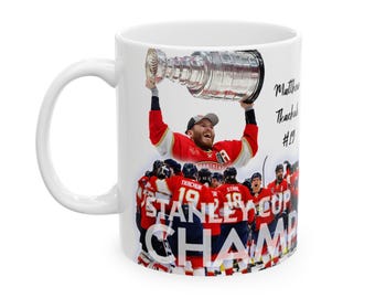 Matthew Tkachuk with the Stanley Cup FLA art Mug 11oz