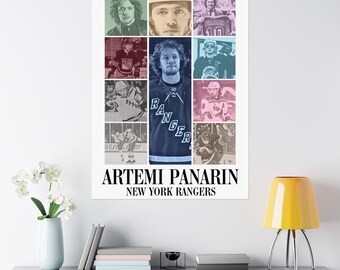 Artemi Panarin NYR ice hockey tour Matte Vertical Posters