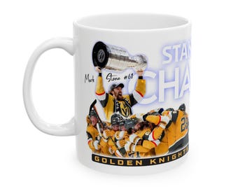 Mark Stone con la taza Stanley Cup v3 ART de 11 oz