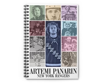 Artemi Panarin NYR ice hockey tour Spiral Notebook - Ruled Line