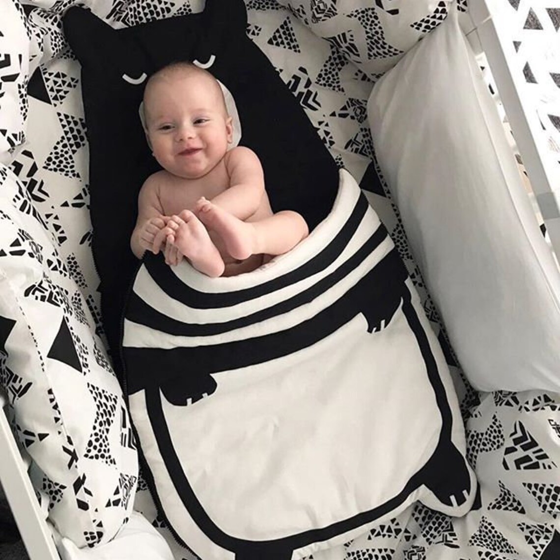 Sleeping Bag Teddy Bear Black Etsy