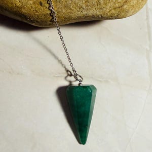 One Green Adventurine Crystal Pendulum - Divination