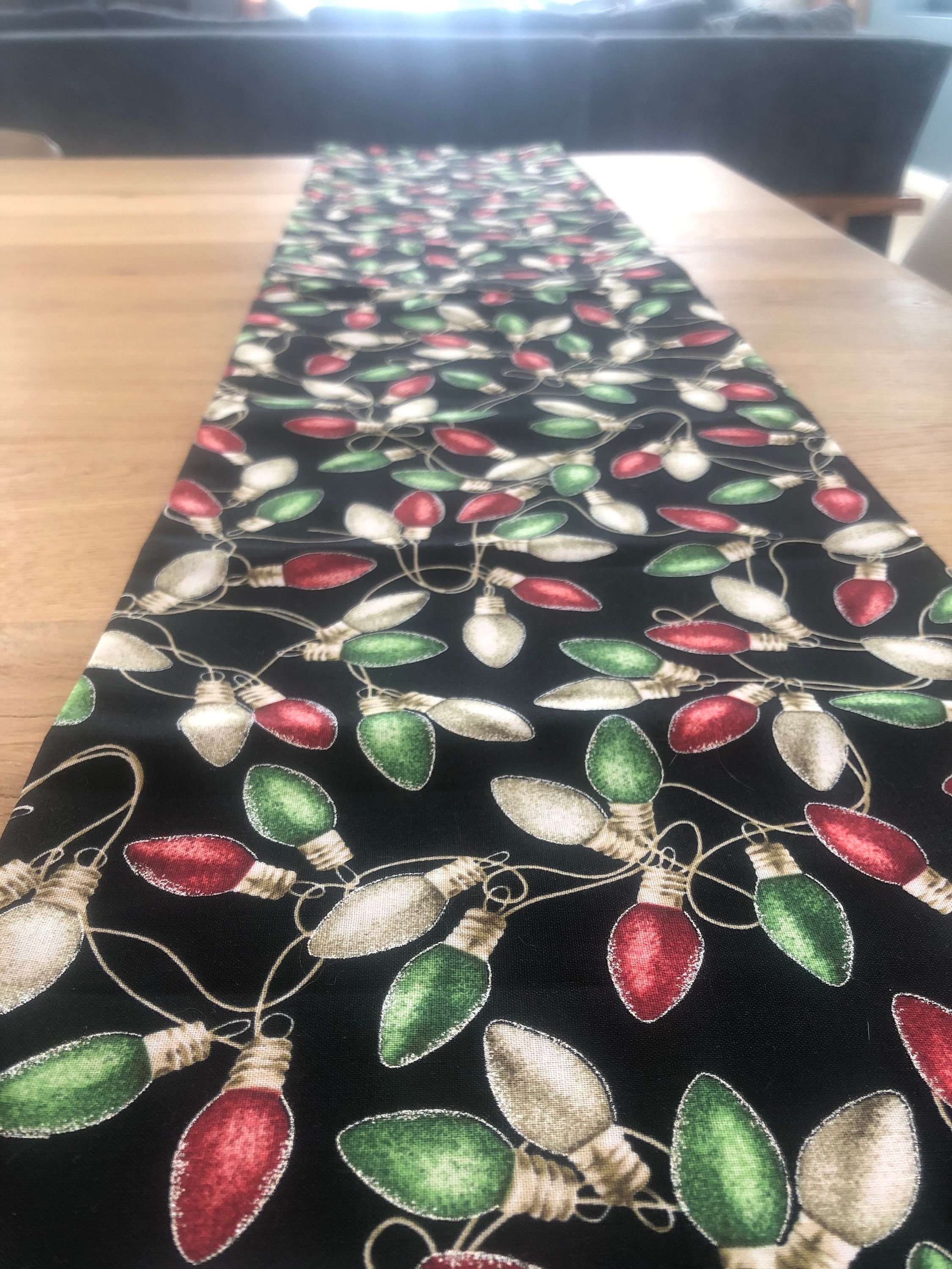 Christmas Lights Table Runner Etsy