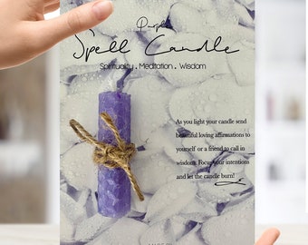 1 x Purple Spell Candle Gift Card - Letterbox Size