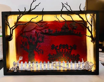 Halloween Graveyard scene decor