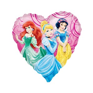 17&quot; Two-Sided Disney Princess Heart Shaped Mylar Helium Balloon