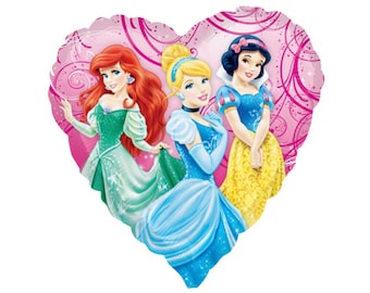 17" Two-Sided Disney Princess Heart Shaped Mylar Helium Balloon
