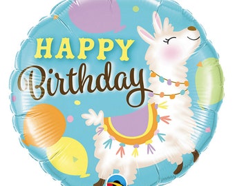 Happy Birthday Llama Mylar Balloon by Qualatex