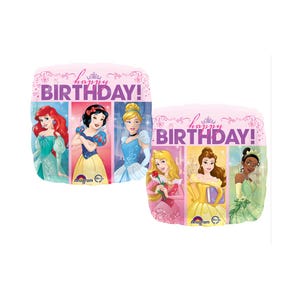 17&quot; Disney Princess Happy Birthday Two-Sided Helium Mylar Balloon