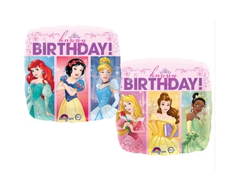 17" Disney Princess Happy Birthday Two-Sided Helium Mylar Balloon