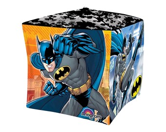 15" Batman Themed Cube Shaped Mylar Balloon
