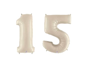 34" Helium Sand Off-White 15 Latex Free Reusable Mylar Balloon for Birthday or Anniversary