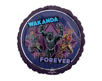 18" Wakanda Forever Black Panther Mylar Helium Balloon