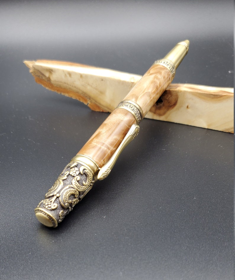Rare Burl Maple Wood Victorian Pen