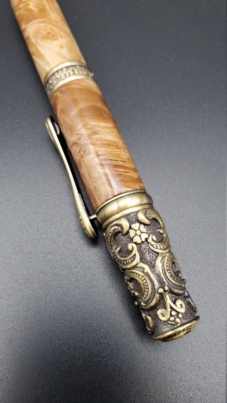 Rare Burl Maple Wood Victorian Pen