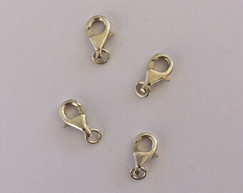 11 mm Sterling Silver Lobster Clasps - 925 Clasp with Open Jump Ring