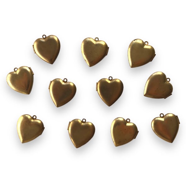 Brass Heart Lockets - Small