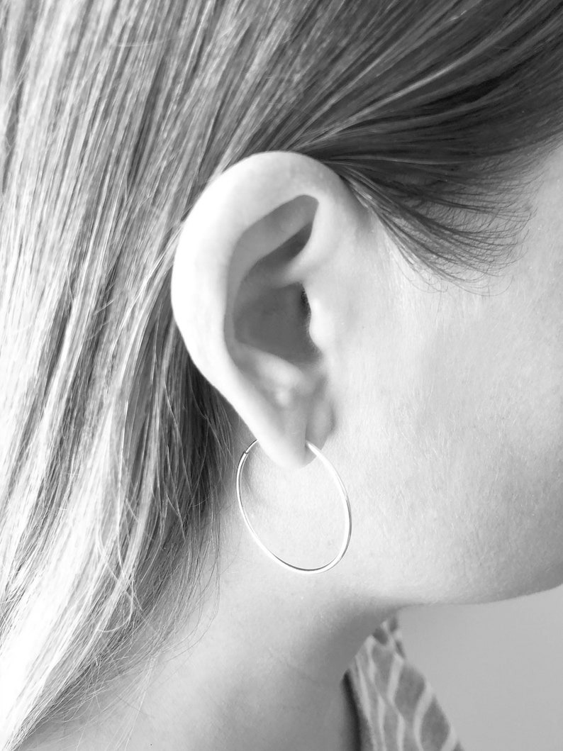 30 Mm X 1.25 Mm Sterling Silver Hoops Endless Silver Hoops Delicate