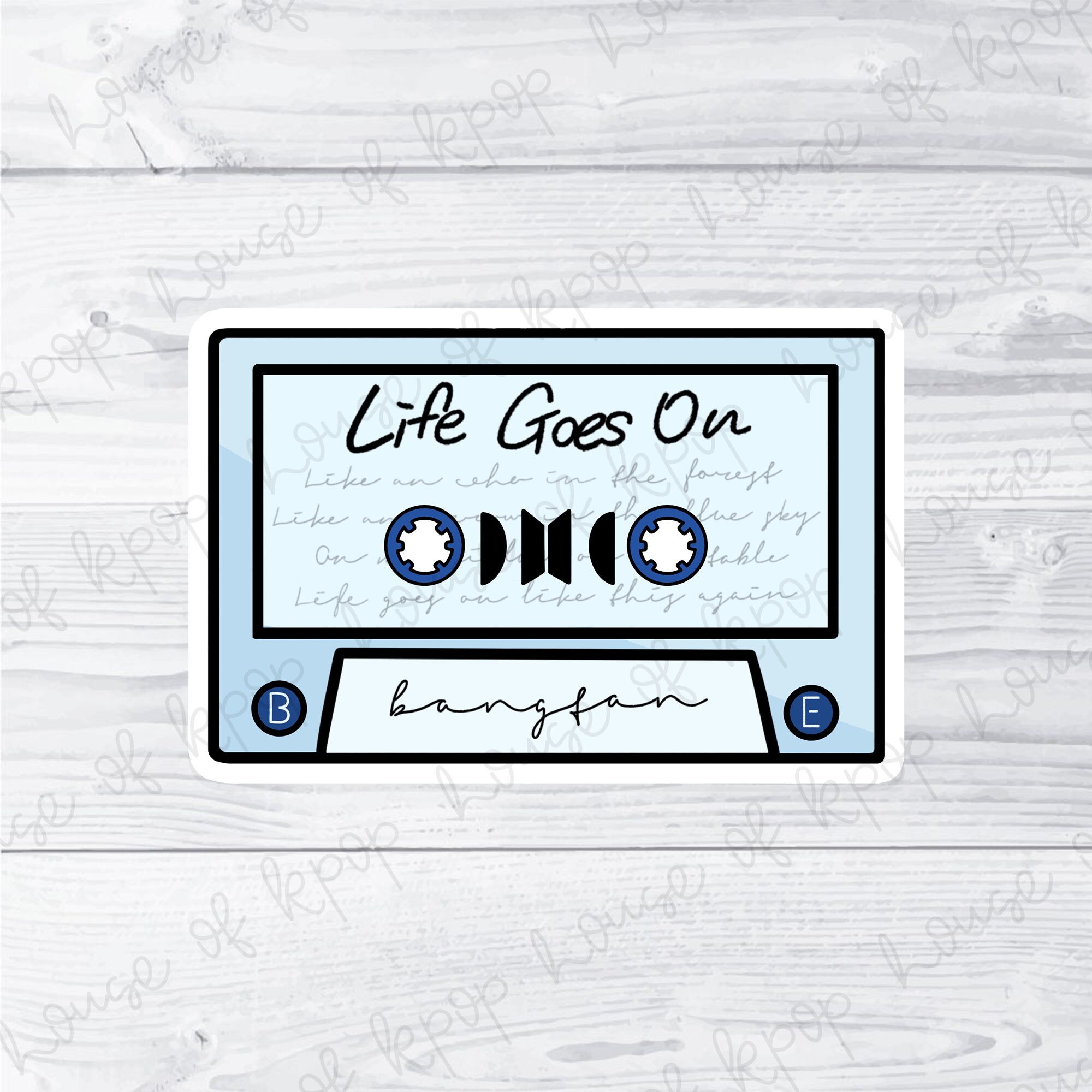 BTS / Life Goes On Cassette Vinyl Sticker Waterproof Car