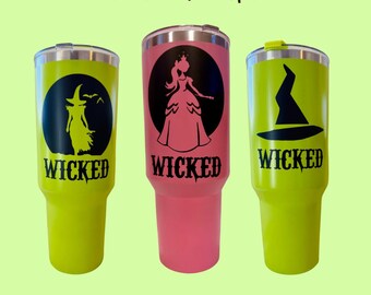 Vaso inspirado en una película malvada/regalo de musical de Broadway/taza de acero inoxidable/bebida única para fanáticos del teatro/taza de viaje con temática de Oz