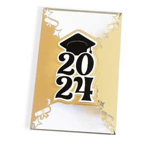 Senior 2024 SVG Cricut Cut File Graduation Invitation Card Laser Cut File Gate Fold Card Class Of 2024 Senior Greeting Card Silhouette Cameo