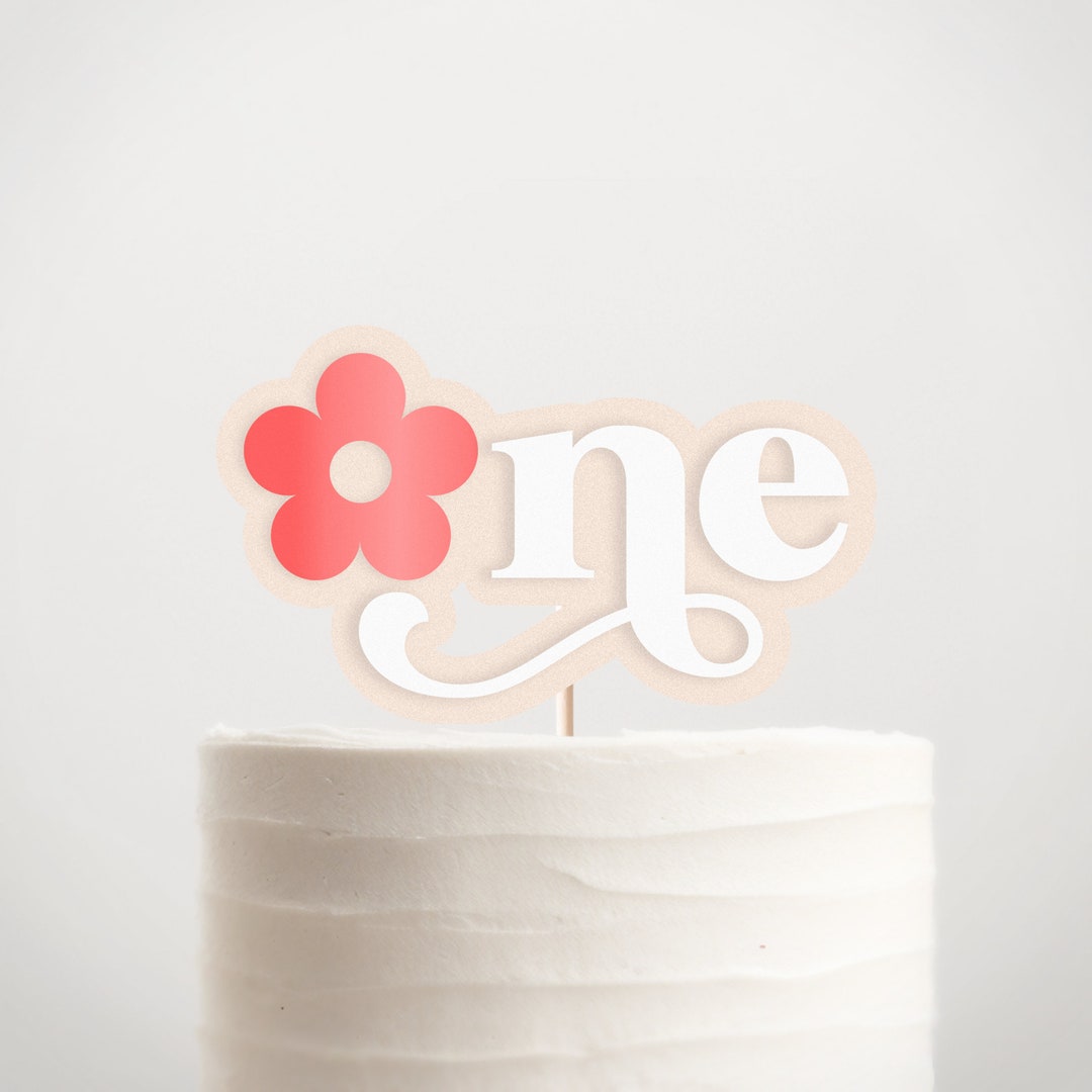 One Cake Topper SVG First Birthday Topper Flower Cake Topper One ...