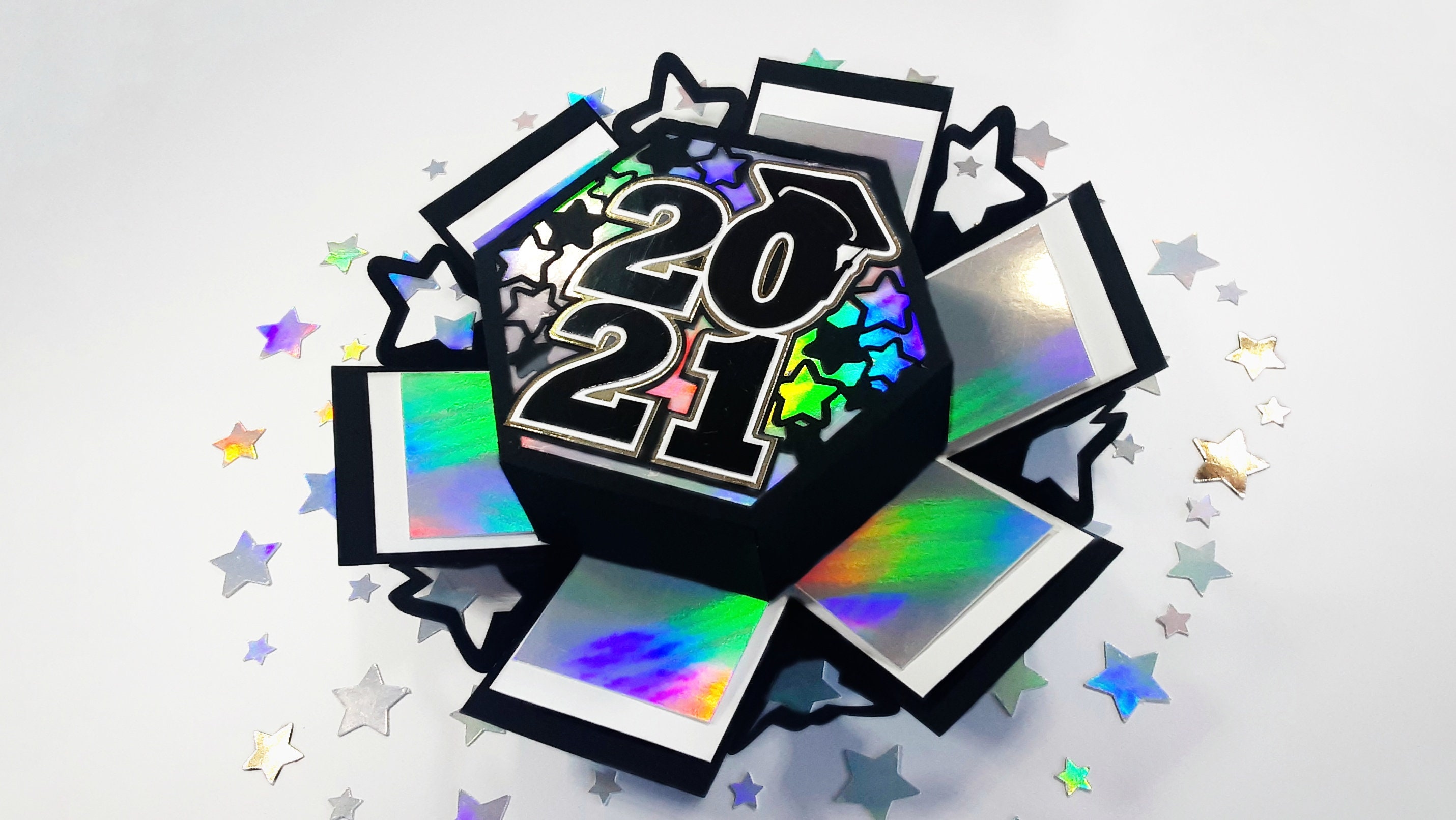 Download Class Of 2021 SVG Explosion Box Template Cricut Cut File | Etsy