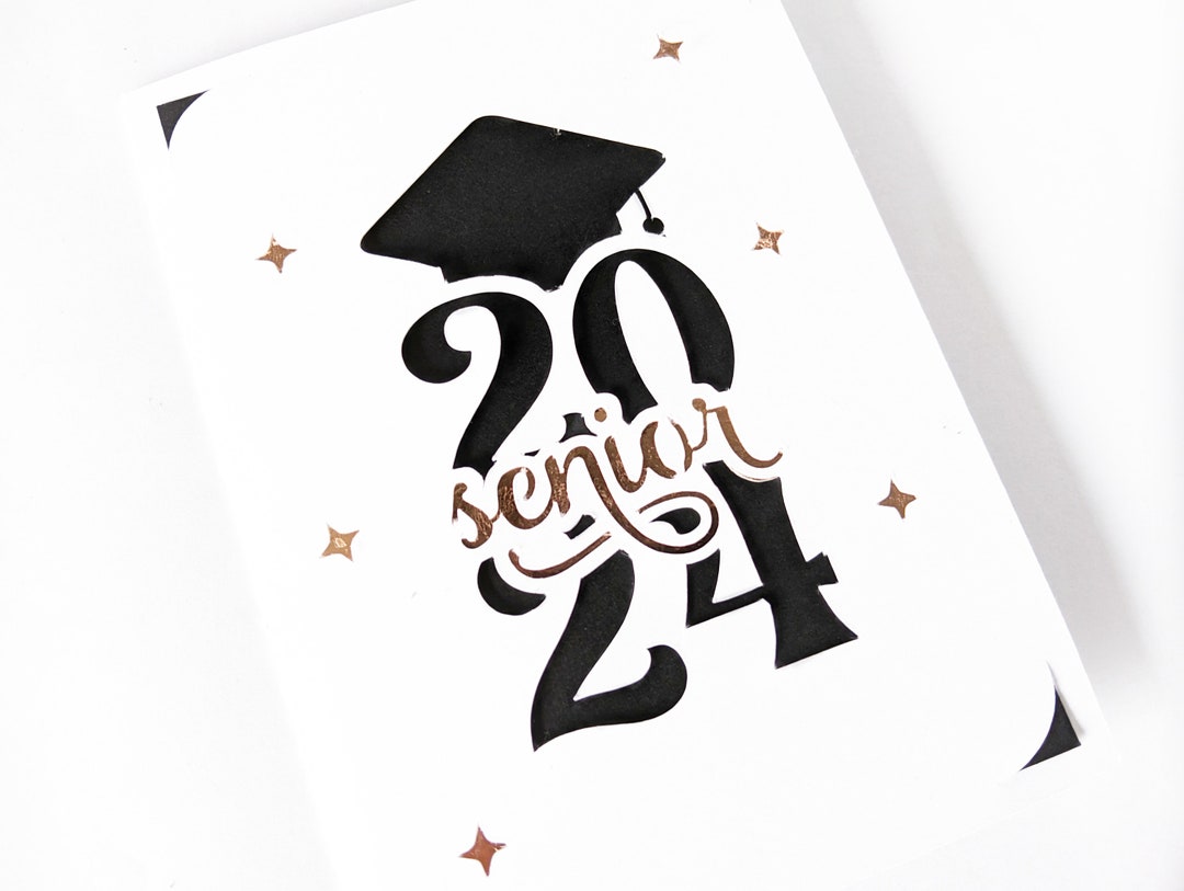 Senior 2024 SVG Card Graduation 2024 Cricut Cut File Folder Card Class ...