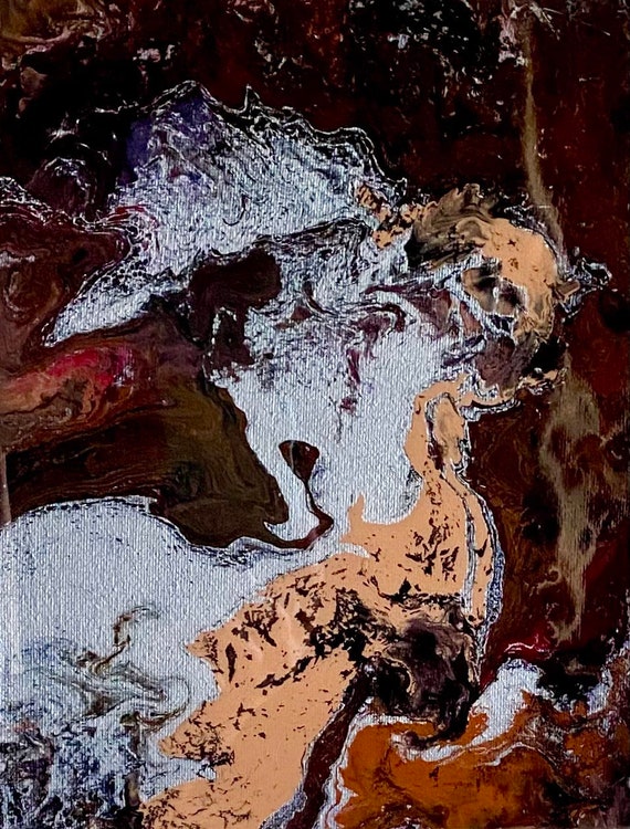 絵画 Acrylic Paint (Abstract Painting) Original Abstract Acrylic Pour Art on 8x10 Stretched Canvas