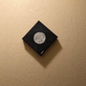 Acrylic Moon and Stars Painting, Original Art by Celena