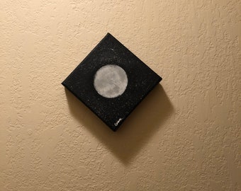 Acrylic Moon and Stars Painting, Original Art by Celena