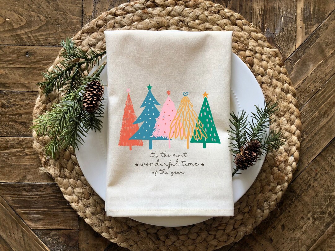 Christmas Cloth Napkin Set Holiday Dining Room Table Decor Etsy