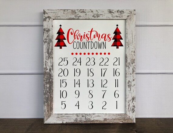 Christmas Dry Erase Countdown Board Holiday Home Decor