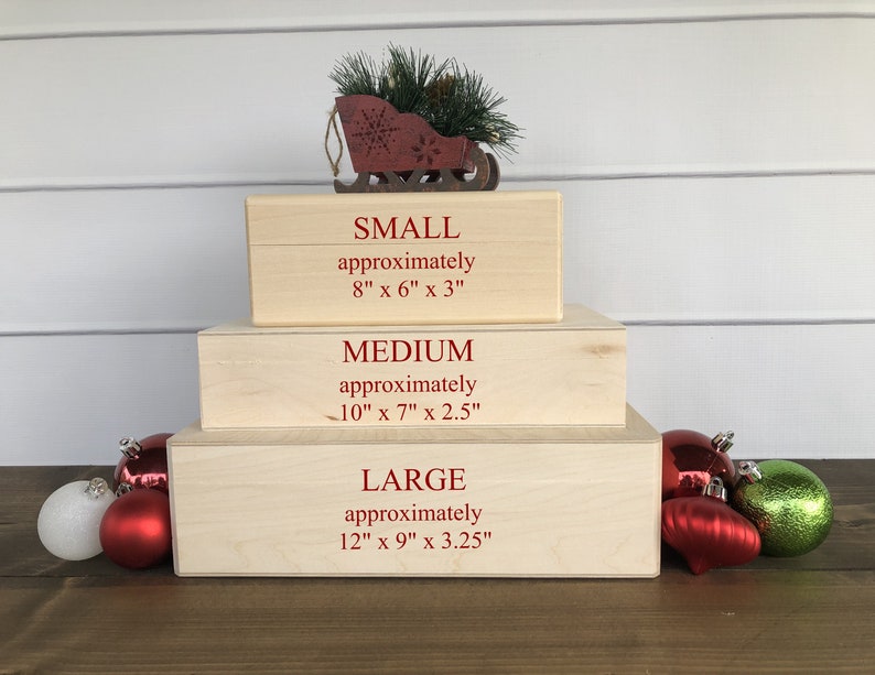 Personalized Christmas Eve Box Custom Christmas Keepsake Box Holiday Memory Wood Box Item 1762FFG