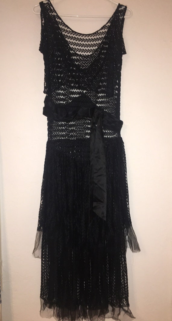 Bias cut 1930s black dress lace jacket silk Medium