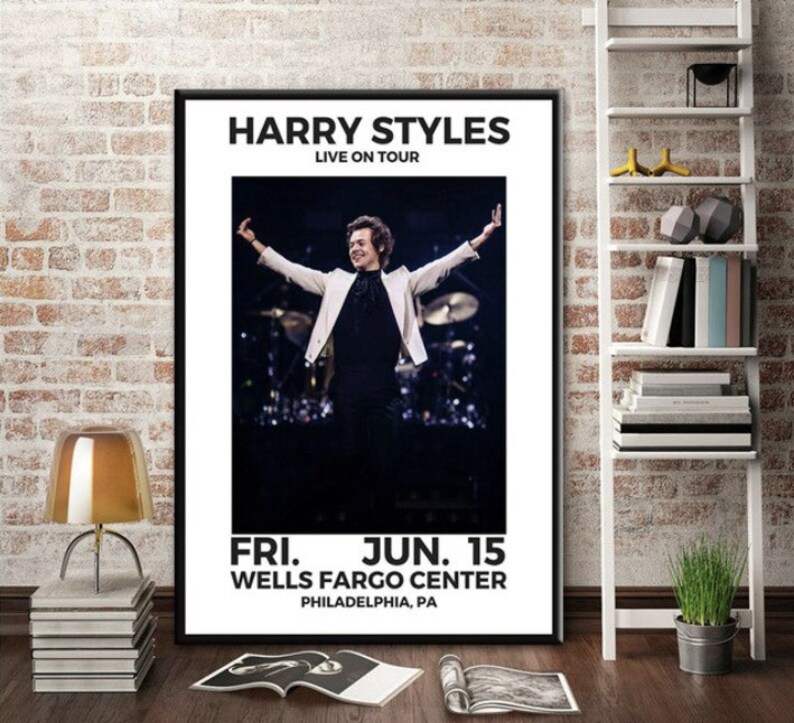Harry Styles Live On Tour Philadelphia Print Concert Poster 2018 One Direction Treat People With Kindness Modern Canvas Home Decor