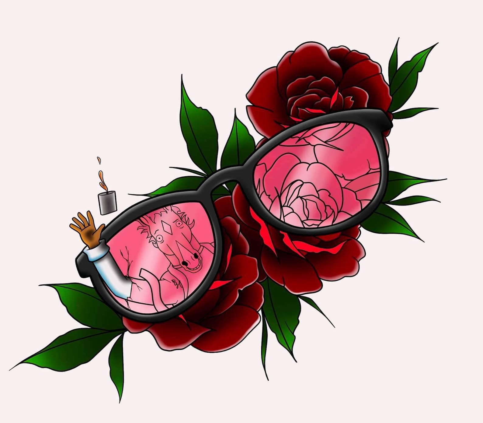 Bojack Rose Colored Glasses Sticker Etsy UK