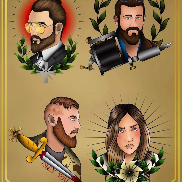 Seed Family portrait stickers