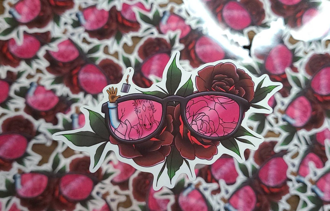 Bojack Rose Colored Glasses Sticker Etsy UK