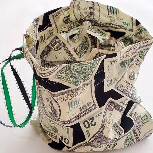 Reusable Money Gift Bag 3 Pack Dollars Fabric With Ribbon Etsy