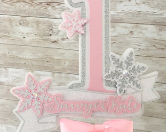 Snowflake Cake Topper, Snowflake 1st Birthday Decorations, Winter ONEderland Party, Little Snowflake Cake Smash