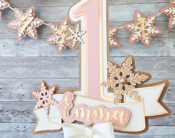 Snowflake Cake Topper, Snowflake 1st Birthday Decorations, Winter ONEderland Party, Little Snowflake Cake Smash