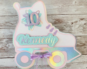 Roller Skate Cake Topper, Roller Skating Party Decorations, 80's Theme Party Decorations, 90's Party Decor